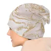 Berets Hippie Gold Marble Pattern Skullies Beanies Women Men Winter Warm Beanie Hat Geometric Print Knitting Bonnet Cap For Ski