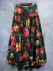 Jupes en coton longues 2023 automne hiver Style femmes rouge imprimé Floral décontracté fête Vintage Maxi jupe dames concepteur