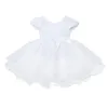 Abiti da ragazza 2023 Vestito da tutu estivo Abito da battesimo 1 ° compleanno per bambino Principessa bianca Festa per bambini Perline 2 1 anno