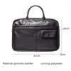 Briefcases Genuine Leather Briefcase High Qaulity Men Real Cowhide Handbags Male Business Office A4 Laptop Bag Travel Tote Bags