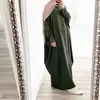 Etniska kläder Dubai Kaftan Muslimska kvinnor Abaya Islamiska turkiska Ramadan Maxi Robe klänning Mellanöstern Knappar Lång klänning Sleeve Dresses Caftan