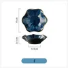 Plates 8 Colours Japanese Korea Kiln Variable Lotus Leaf Dish Vinegar Pot Barbecue Flavor Ceramic Sweets 1pc