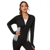 Gilets pour femmes Fitness Manteau 2023 Mode Sports Femmes Slim-Fit Courir à manches longues Yoga Robe Top Serré