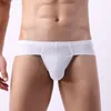 Underbyxor sexiga underkläder män trosor shorts solid is silkes sömlösa trosor andas låg stigning u konvex påse plus storlek m-3xl