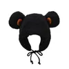 Berets 2023 Winter Cute Bear Ear Bomber Hats Earflaps Fur Cap Thickened Warm Russian Hat Cycling Skiing Windproof Flap Wool