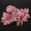 クリスマスデコレーション10pcs装飾13 cm装飾品キラキラ光沢のある花の花の花輪の花輪de