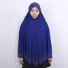 Roupas étnicas Qualidade de qualidade Plain muçulmana Mulheres Khimar com diamantes Árabe Islâmico Soft respirável Niqab Oração Hijab Cap 100x90cm