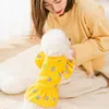 Chien vêtements Couples robe hiver animal chat vêtements jaune avec peluche chaud chiot pull pull manteau tenue animaux Costumes