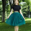 Gonne 5 strati 60cm Principessa Midi Gonna in tulle Pieghettato Danza Tutu Donna Lolita Petticoat Jupe Saia Faldas Denim Party