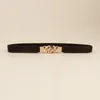 Gordels Black Belt dames dunne luxe slanke dodelijke decoratieve shirtjurk multi-ring gesp Elastische vrouwelijke zomer