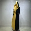 Etniska klädkvinnor paljetter Tassel Jalabiya Cotton V Neck Patchwork Arabisk islamisk klänning Lossa lång muslimsk abaya parti Eid Oman Marocko