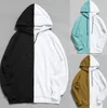 Men's Hoodies European Casual Loose Stitching Sports Pullover Long-sleeved Hooded