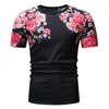 Men's T Shirts Floral Fashion Clothing Hawaiian Style Tops Short Sleeve Summer Tees O-neck Loose Flower White