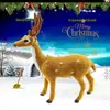 Christmas Decorations 1Pcs Mini Simulation Reindeer Ornament Plastic & Plush Decoration Kids Toy Deer Tree