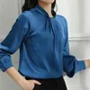 Blouses pour femmes 2023 printemps et automne mode coréenne chemise pour femmes hauts conception haut de gamme à manches longues Satin Blouse décontractée