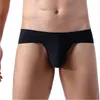 Underpants Sexy Briefs Shorts Men Underwear Solid Ice Silk Panties Transparent Seamless Low Rise U Convex Pouch Plus Size M-3XL