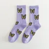 Women Socks 2023 Trend Butterfly Streetwear Harajuku Crew Cotton Purple Fashion Kawaii Hip Hop Cow Cool