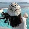 Basker fyra säsonger mössa mångsidig spets fiskare hatt solskyddsmedel streetwear kvinnor designer virkning strand stickade hattar kepsar kläder