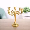 Titulares de vela Metal Silver Plated/Gold Plated Candelabra 3-5 Bracket Alloy de zinco Alta qualidade Postagem para portas de casamento Portavelas