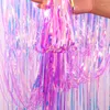 Party Decoration Gorgeous Backdrop Curtain Iridescent Tinsel Foil Curtain Birthday Wedding Baby Shower Anniversary Decor Drapes