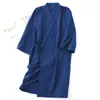 Ethnic Clothing Traditional Solid Color Men Pure Cotton Bathrobe Summer Japanese Kimono Home Clothes Loose Cardigan Yukata Kimonos CaotEthni