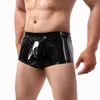 Cuecas 5 cores masculinas boxers roupas íntimas de couro pu da calcinha calcinha boxer baús de baús de pênis sólidos