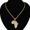 Hanger kettingen persoonlijkheid Afrika kaart ketting voor vrouwen mannen goud kleur roestvrij staal Ethiopische sieraden delerten Elle22