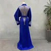 Ethnische Kleidung 2023 Muslim Abayas Dubai Kaftan Abaya Hijab Set Glänzende Steine Perlen Spitzenkleid Boubou Türkische Frau Kleidung Strickjacke