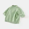 Ensembles de vêtements Enfant Enfants Fille Pulls Vêtements Automne Turn-Down Col À Manches Longues Né Infantile Solide Pull Jumper 2-6Y Enfants Tricots