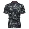 Herren Polos Blumendruck Poloshirt Männer Kurzarm Sommer Tops Strand Freizeit Hawaii Tees Kleidung