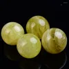 Dekorative Figuren 1pc Natural Citrin Ball Polished Globe Massaging Reiki Crystal Healing Stone Home Decor Exquisite Souvenirs Sammeln Sie Souvenirs