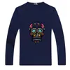 Men's Tirts Male 2023 Brand Long Sleeve Skull Print Hip Hop Shirt O-Neck Slim Men Tops Tops Fashion Mens Tee 5XL