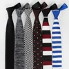 Bow Ties de haute qualité Fashion masculine 5,5 cm Slim à tricot plat Tie à nouage marié mariage pour hommes Pack avec boîte cadeau de luxe