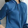 Blouses pour femmes 2023 printemps et automne mode coréenne chemise pour femmes hauts conception haut de gamme à manches longues Satin Blouse décontractée