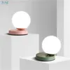 Tischlampen Nordic Moderne Glaskugel Weiße Lampe Einfache Bunte Eisen Schreibtisch Für Wohnzimmer Schlafzimmer Nachttisch Home Beleuchtungskörper