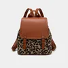 Schultaschen 2023 Mode Leopard Leder Frauen Rucksack Hohe Qualität Weibliche Damen Student Tasche Mädchen Casual