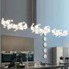 Lustres personnalité cuisine salle à manger lampe chaud LED PVC étoile lustre suspendu en plastique transparent câble rouge luminaire Art