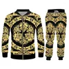 Men's Tracksuits IFPD Baroque Court Style Jacket And Jogger Pants Men's Set 3d Printed Crown Golden Flower Luxury Tracksuit Women's