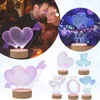 Luci notturne Regalo di San Valentino Lampada 3D Acrilico Usb Led Light Party Decorazione di nozze Cuore Regali di compleanno Decorazioni per la casa