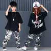 Stage Wear Kid's Hip Hop Costumes Boys Girls Ballroom Clothing Dancewear Camouflage Pants Streetwear Jazz Party Costume Show