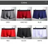 Sous-vêtements 4pcs / lot Sous-vêtements pour hommes Mans Coton Boxer Respirant Culotte Solide Short Marque Soie Glace Sans Soudure