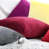 Housse de coussin en velours de couleur unie, style nordique, luxe, vert, jaune, rose, gris, noir, décoration de la maison, canapé, 0JL714