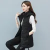 Femmes gilets 2023 hiver femmes veste coupe-vent chaud mi-long coton gilet décontracté sans manches à capuche Femme manteau gilet femmes Parkas