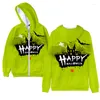 Men's Hoodies 2023 Happy Halloween Clothing 3d Hoody Print Men Women Zipper Jackets Tops Long Sleeve Cool Boy Girl Hooded Sweatshirts