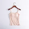 CAMISOS Tanks Gevoerde beha -tanktop Vrouwen Modale spaghetti Solid Cami Vest Vrouwelijke camisole met ingebouwde fitnesskledingsporten