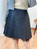 Kjolar 2023 Summer Fashion Luxury Women Wool Lace Pleated Mini kjol för kvinnlig GDNZ 10.31