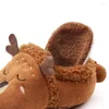 First Walkers Cute Cartoon Baby Shoes Anti-slip Born Infant Winter Unisex Toddler Boy Mocassini in pelliccia calda Ragazza
