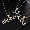 Pendant Necklaces Hip Hop Initial Name Zircon Iced Out Letters Pendants & For Men Jewelry With Gold ColorRope Chain Gifts ColgantePendant Go