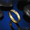 Полосы кольца мода 6 мм свадебная сталь из нержавеющей стали для мужчин, женщина может сделать DIY -гравейский обручальный посадка размером 513 Drop Delivery Jewelry DHVDB