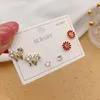 Studörhängen 10Set/Lot Girs '30Prairs Fashion Jewelry Zircon Needle Piercing Push Back Earring for Women